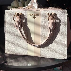 Marilyn Medium Logo Stripe Satchel